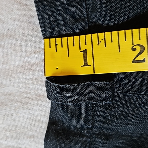 Laura Ashley Black 100% Linen Trousers Tapered Pleated Pants Size 12 - Picture 14 of 17